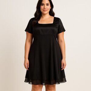 Donna Ricco New York Black Chiffon Hem Cocktail Dress — Size 10